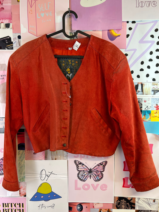 Orange leather jacket Cappuccini