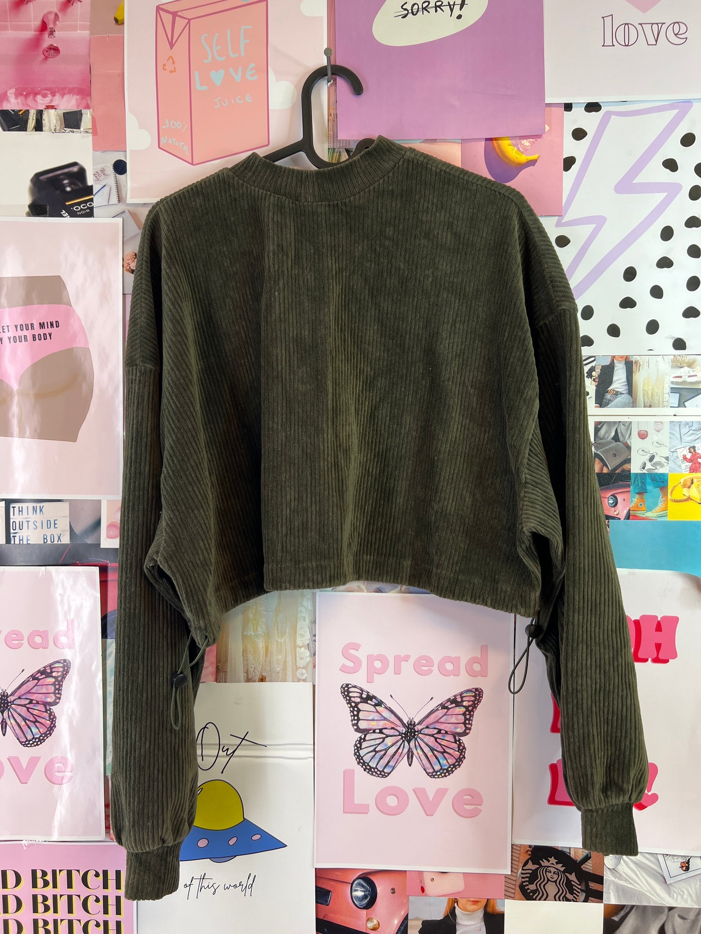 Forest green crop top sweater