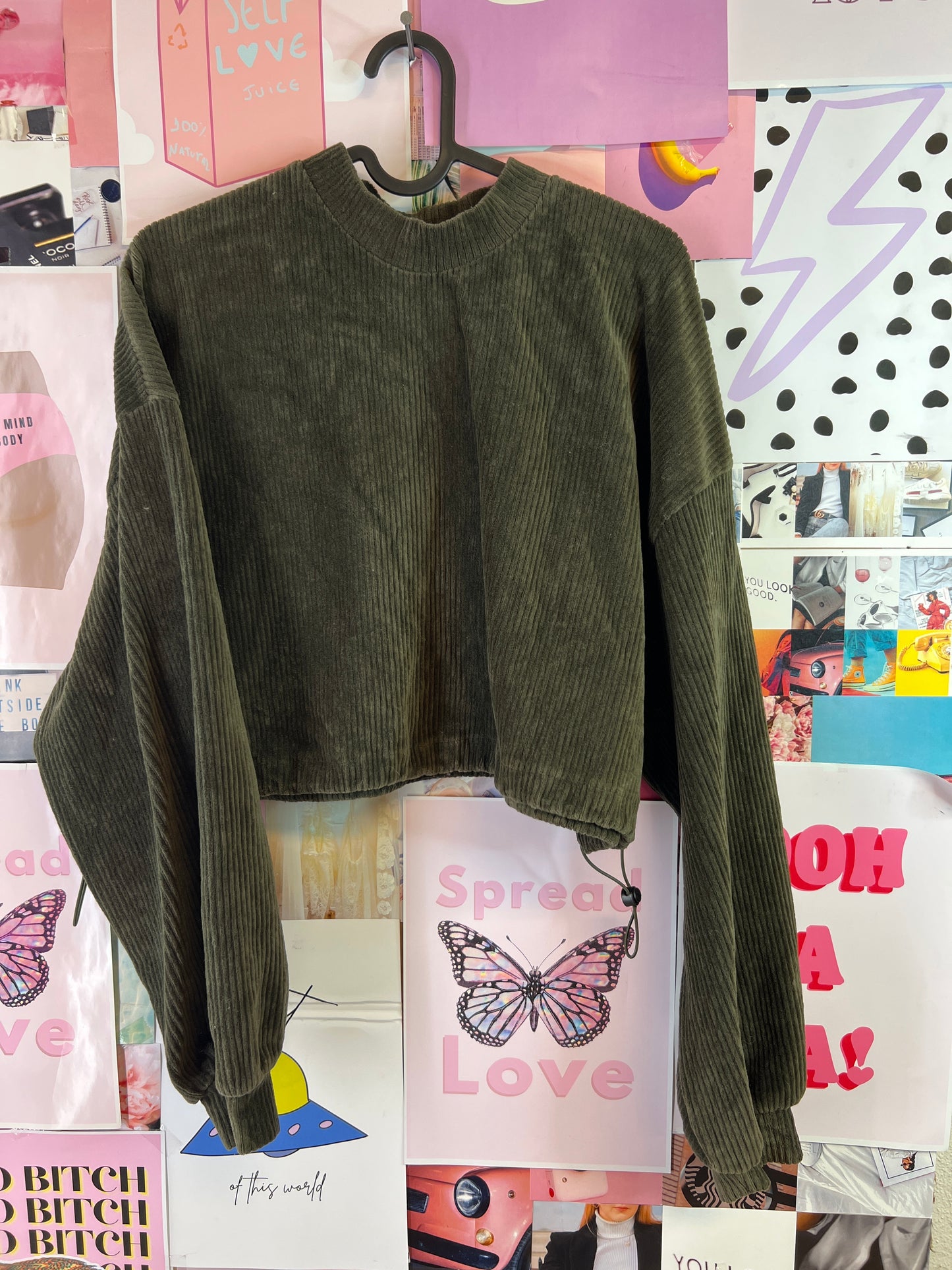 Forest green crop top sweater