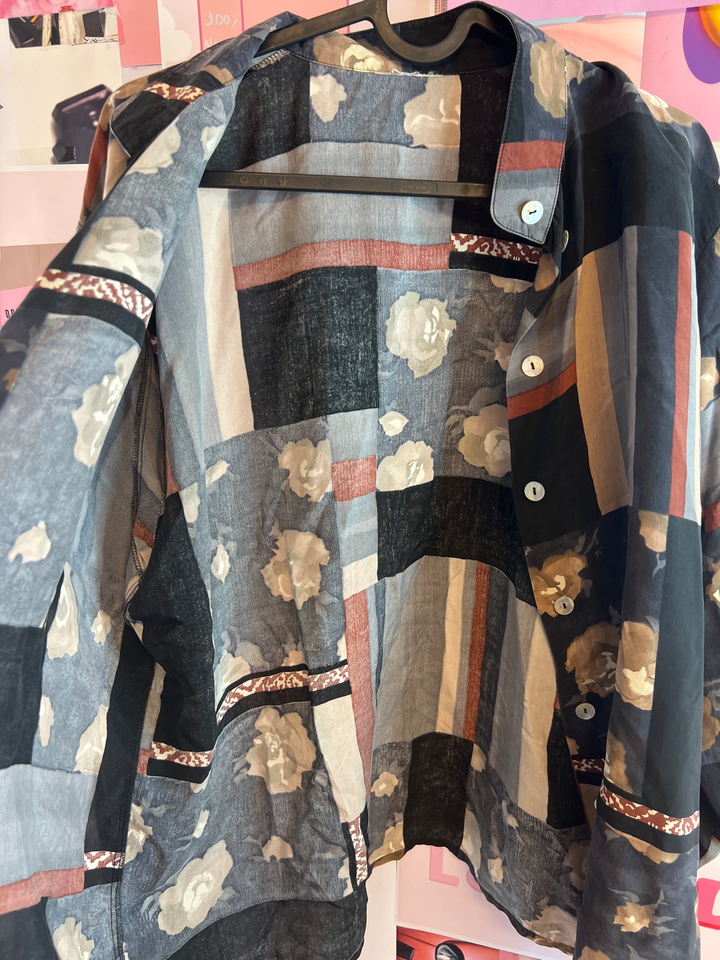 Patterned brown shirt
