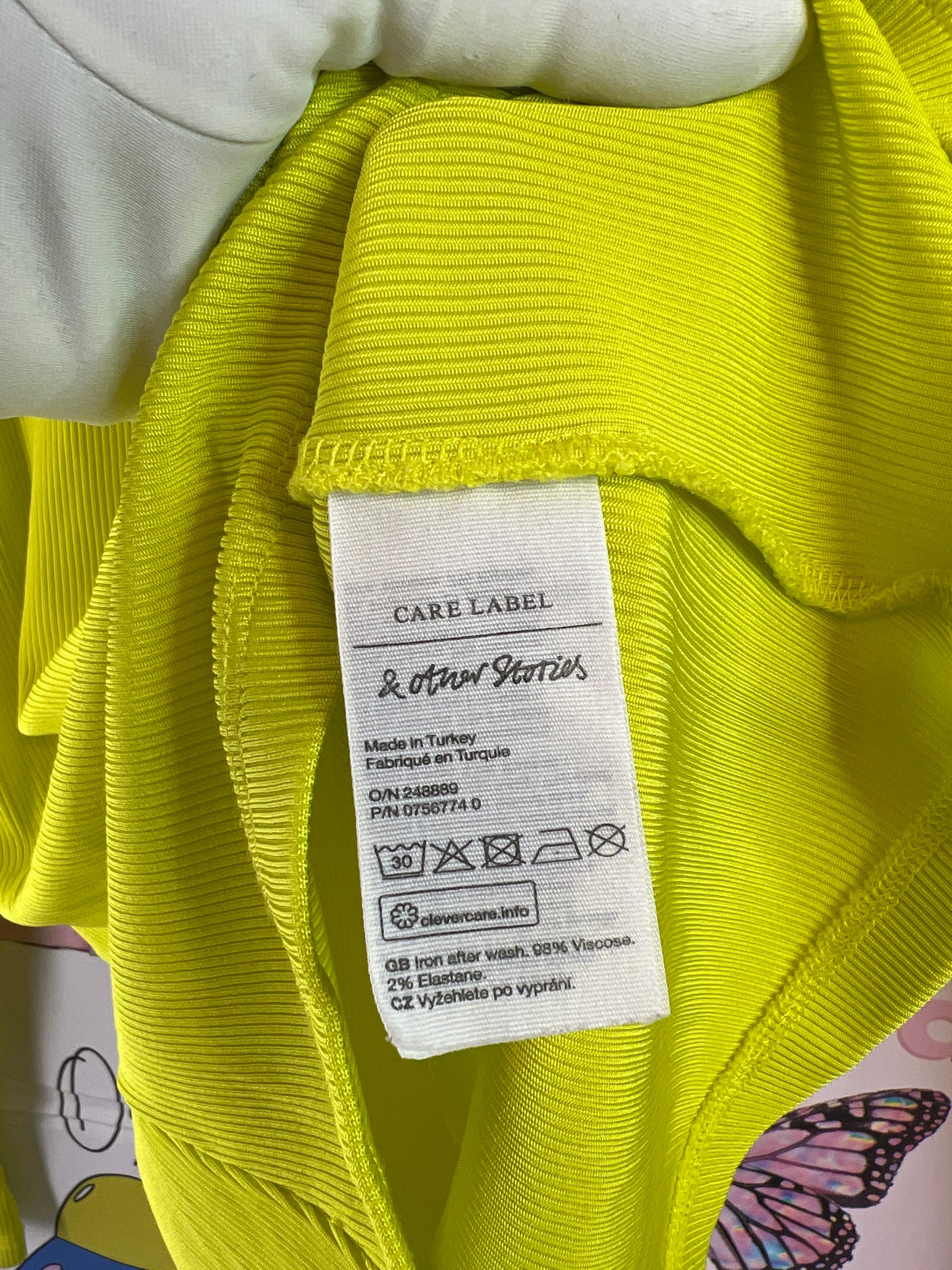 & other stories yellow lime top