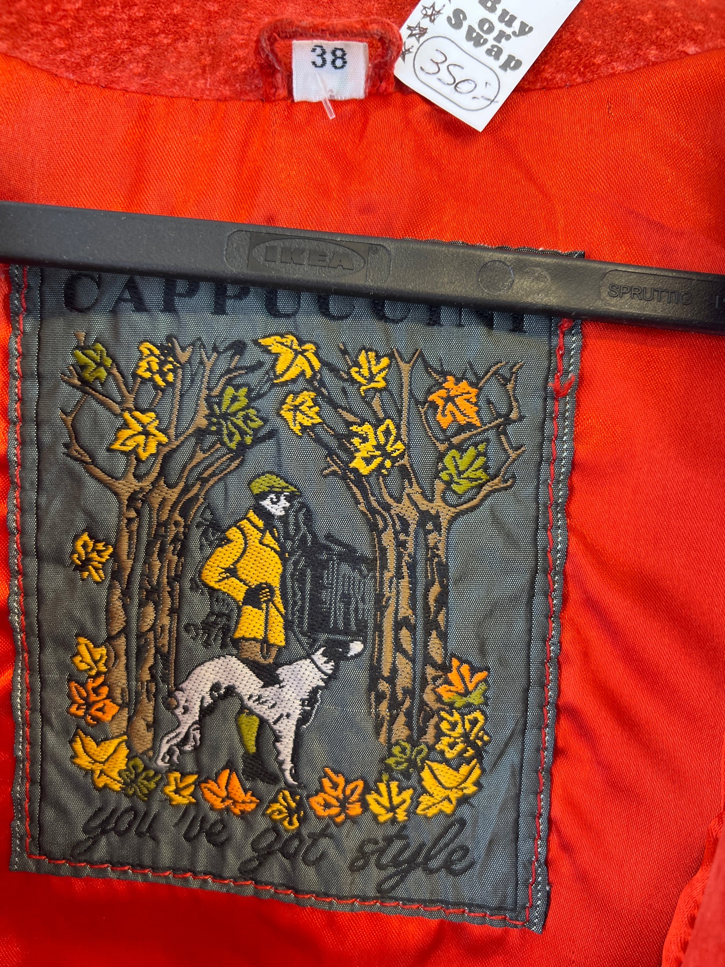 Orange leather jacket Cappuccini