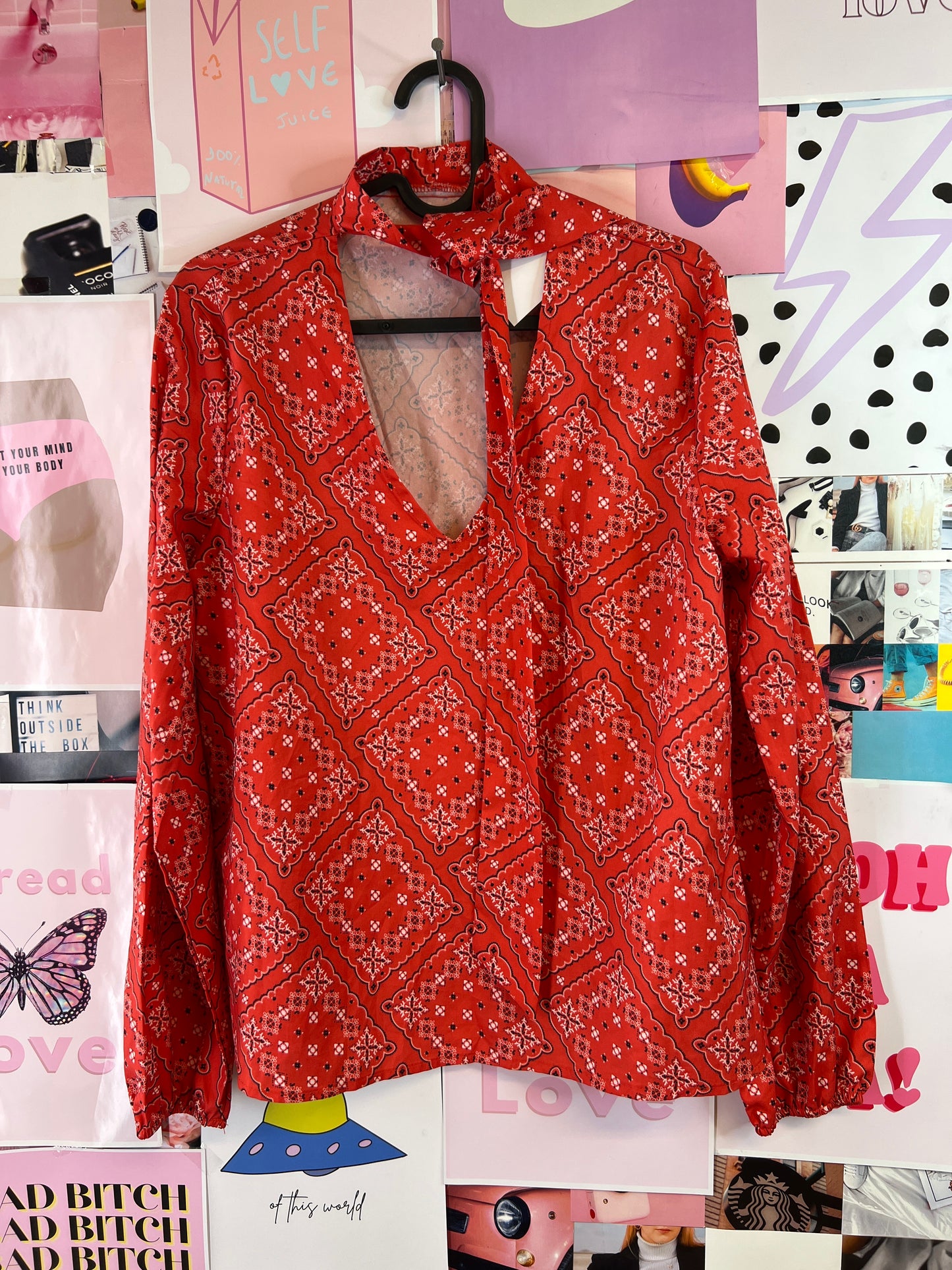 Cowgirl season red blouse