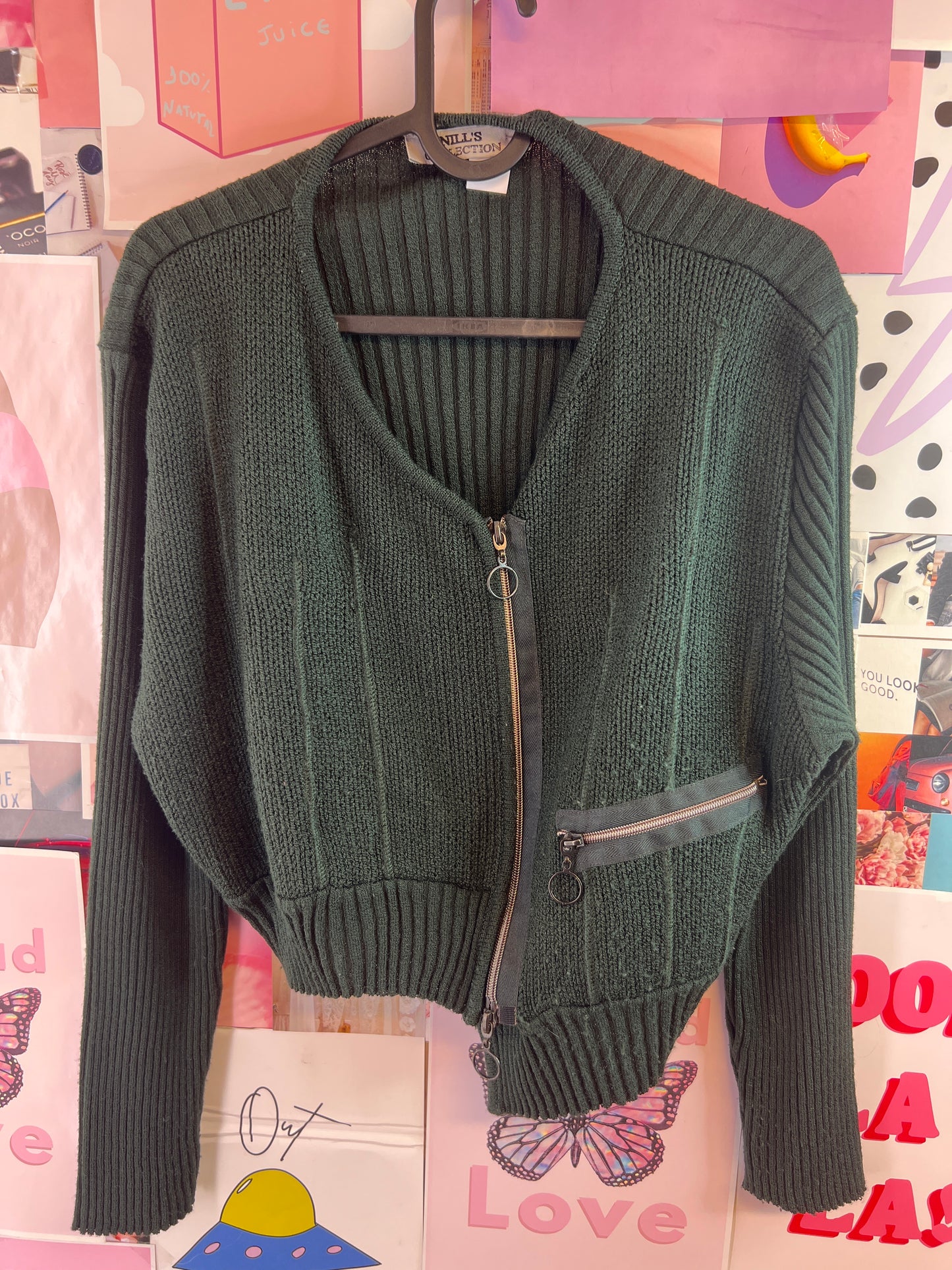 Green cardigan