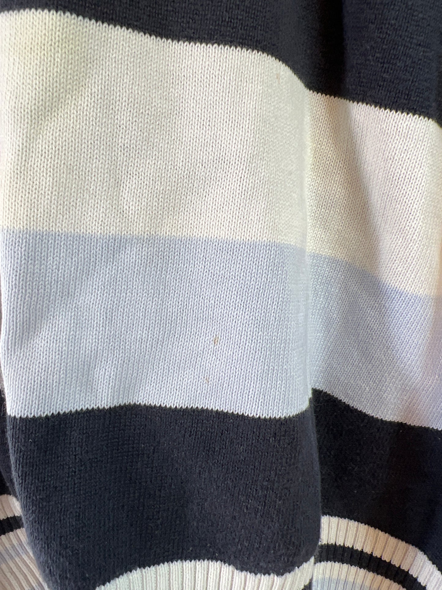 Blue and white sweater