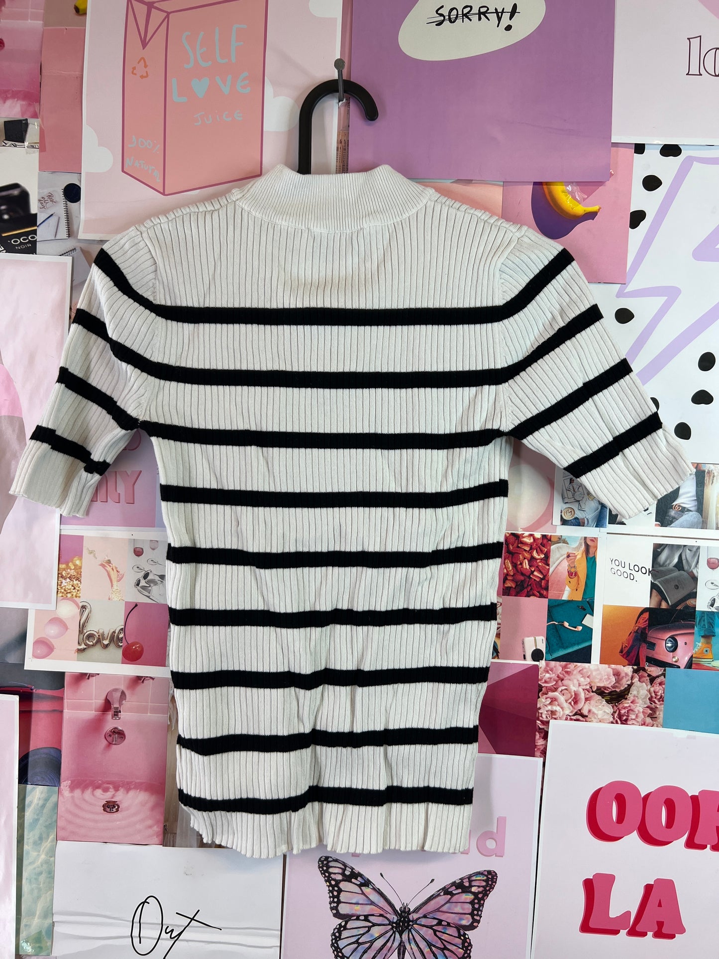 Neo noir striped top