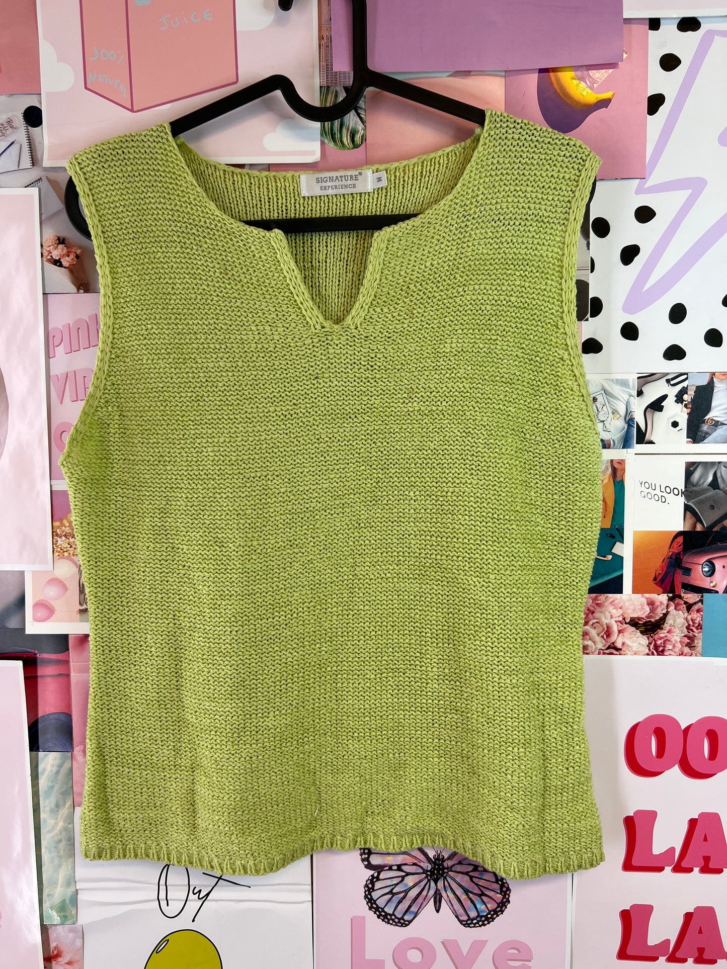 Signature lime crochet top