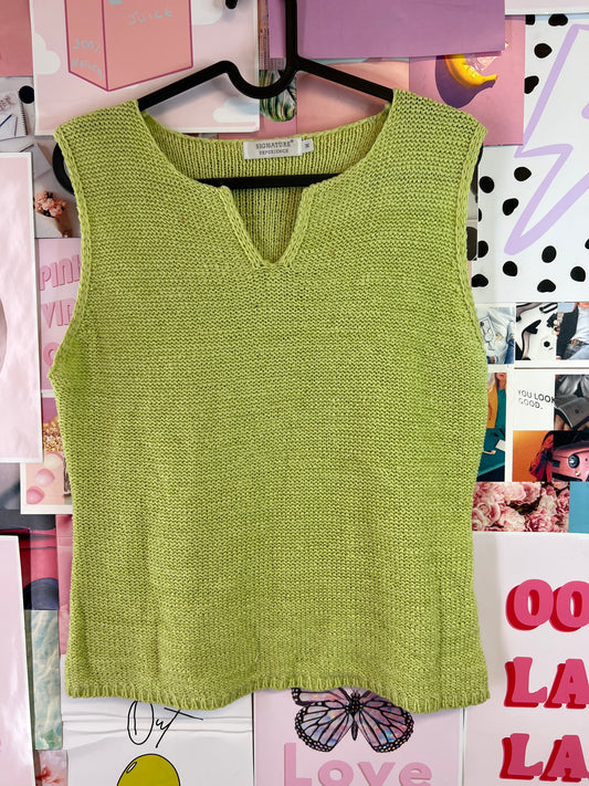 Signature lime crochet top