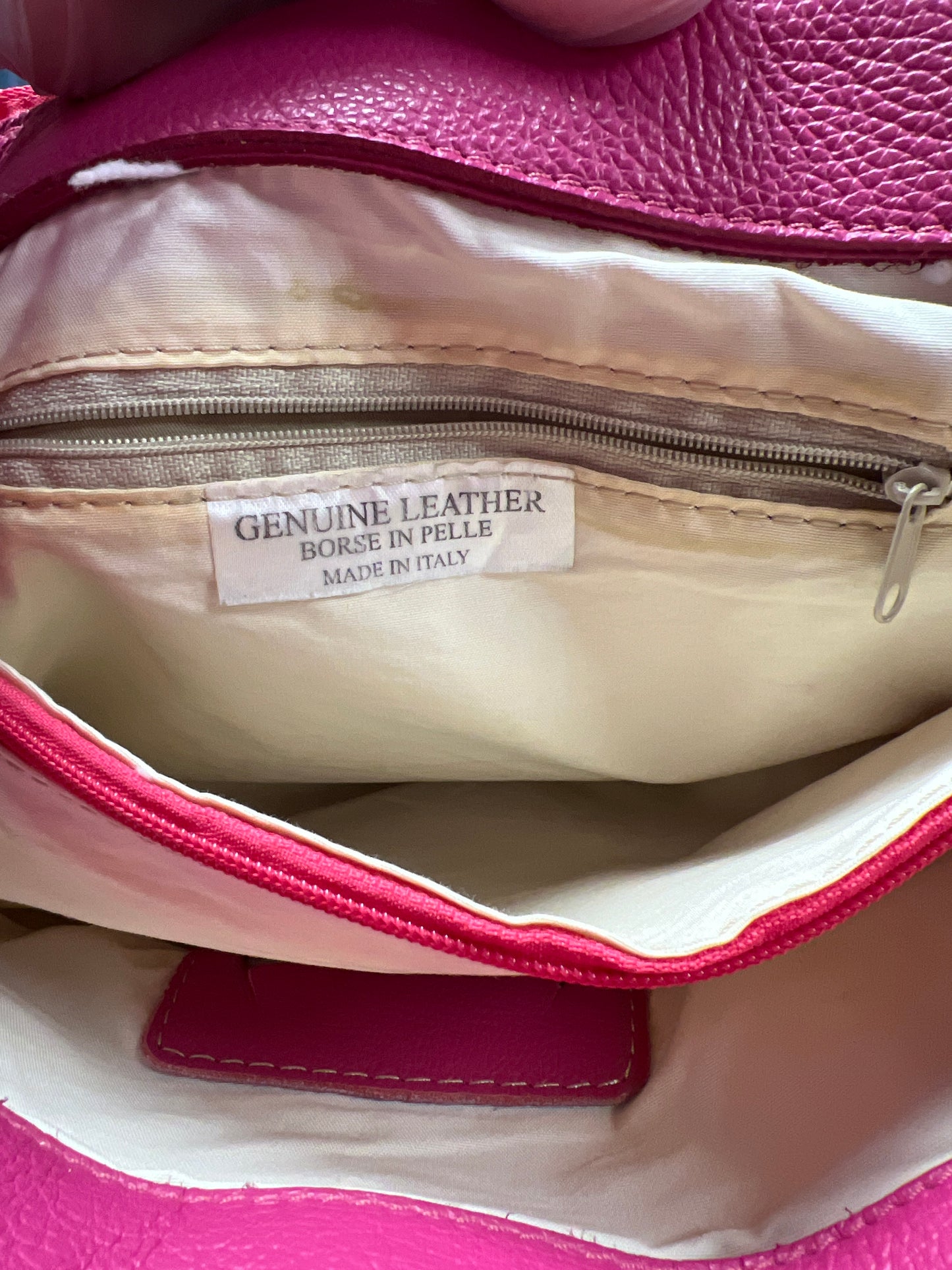 Pink leather bag