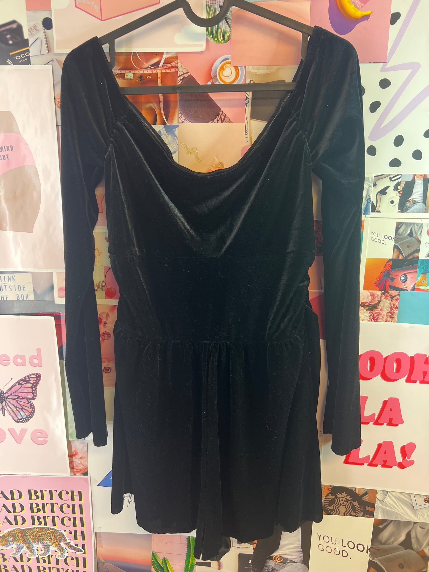 Urban Outfitters velvet black dress