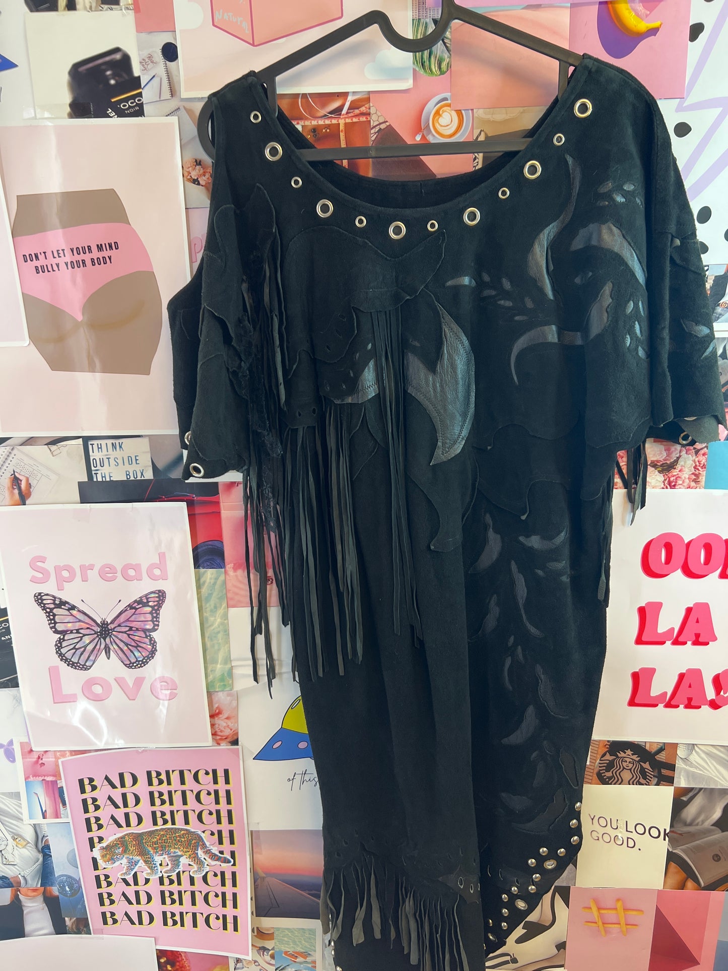 Gorgeous leather black dress