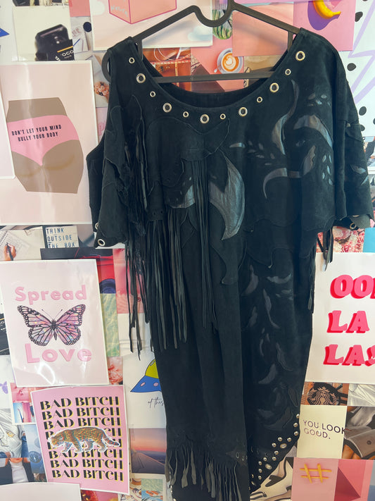 Gorgeous leather black dress