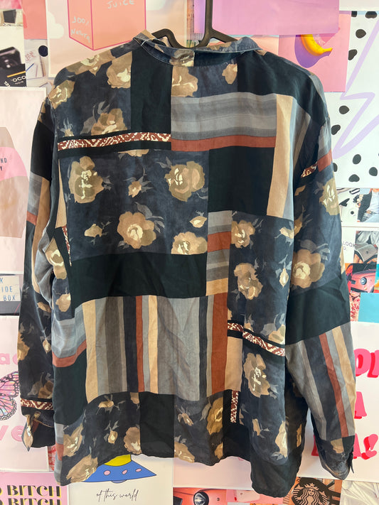 Patterned brown shirt