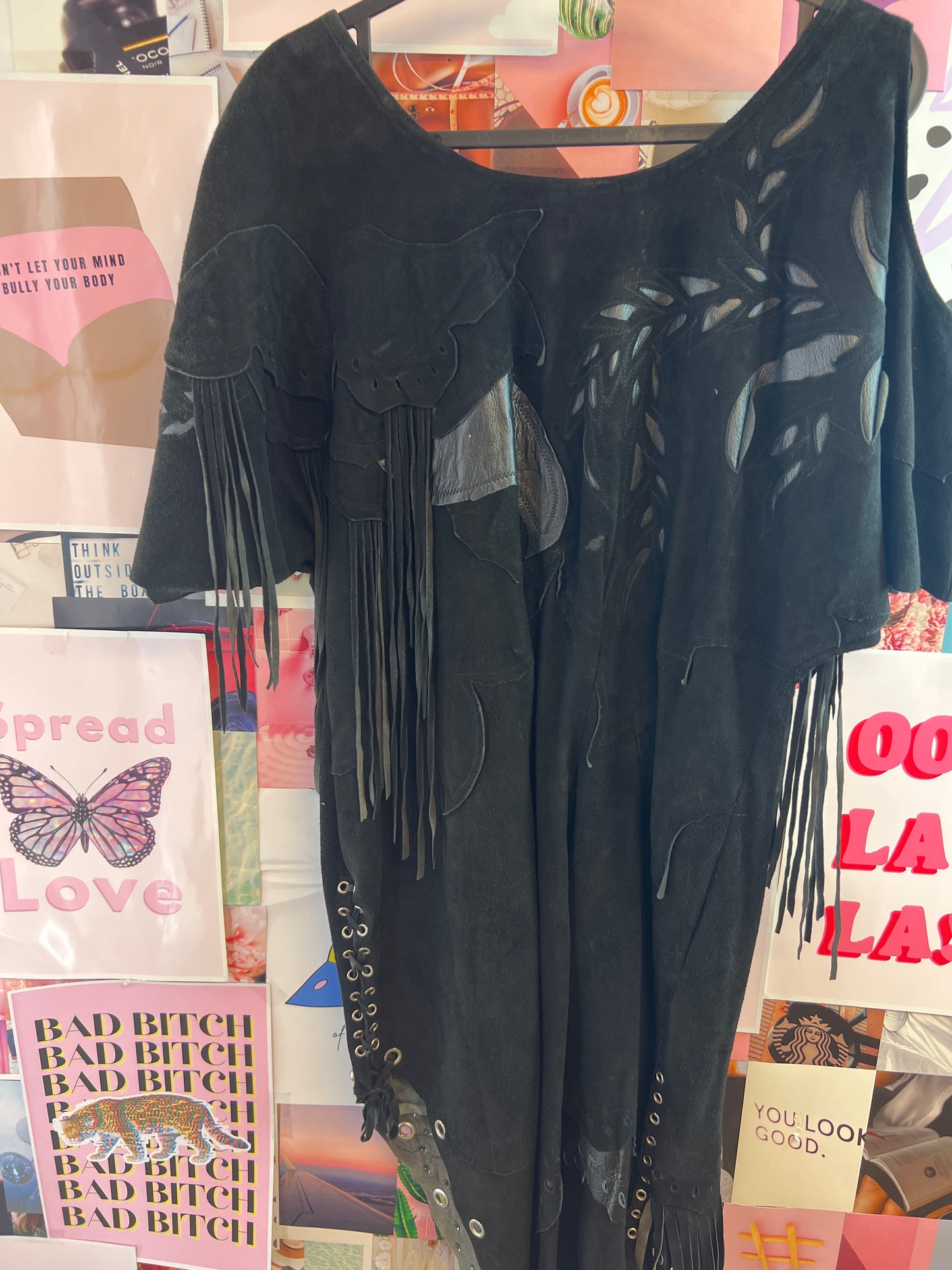 Gorgeous leather black dress