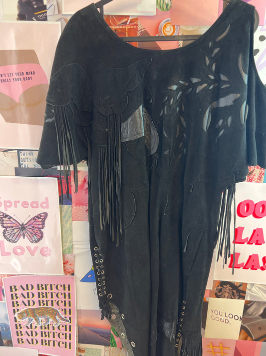 Gorgeous leather black dress