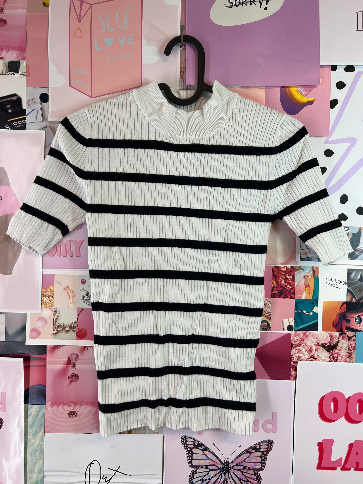 Neo noir striped top