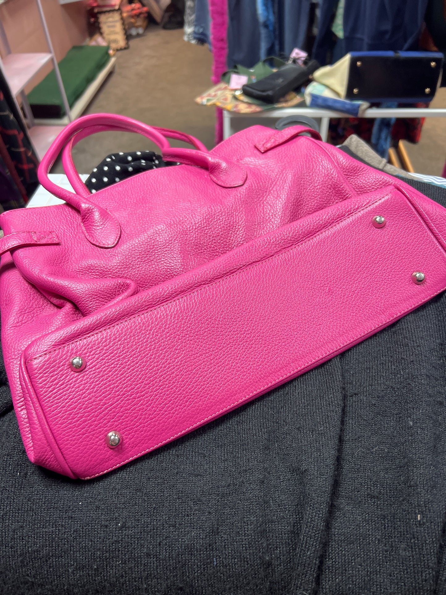 Pink leather bag