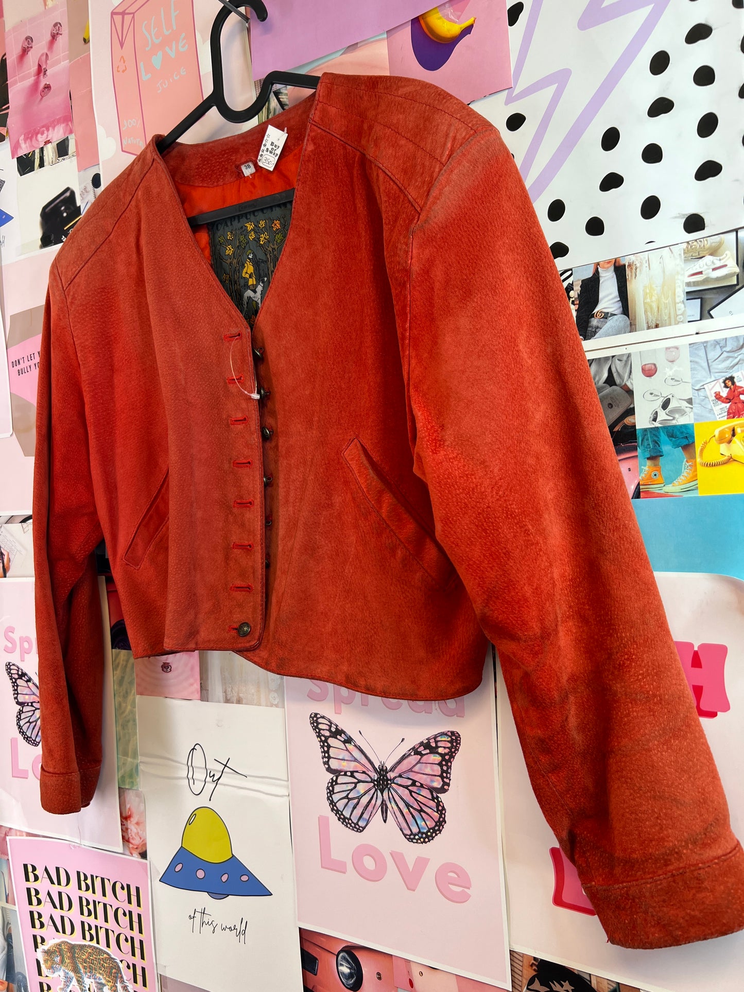 Orange leather jacket Cappuccini