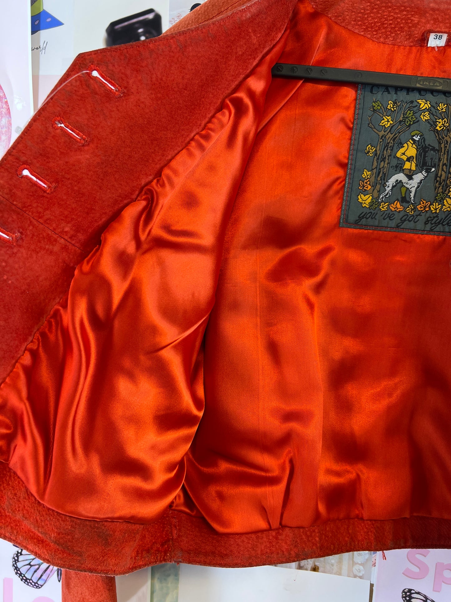 Orange leather jacket Cappuccini