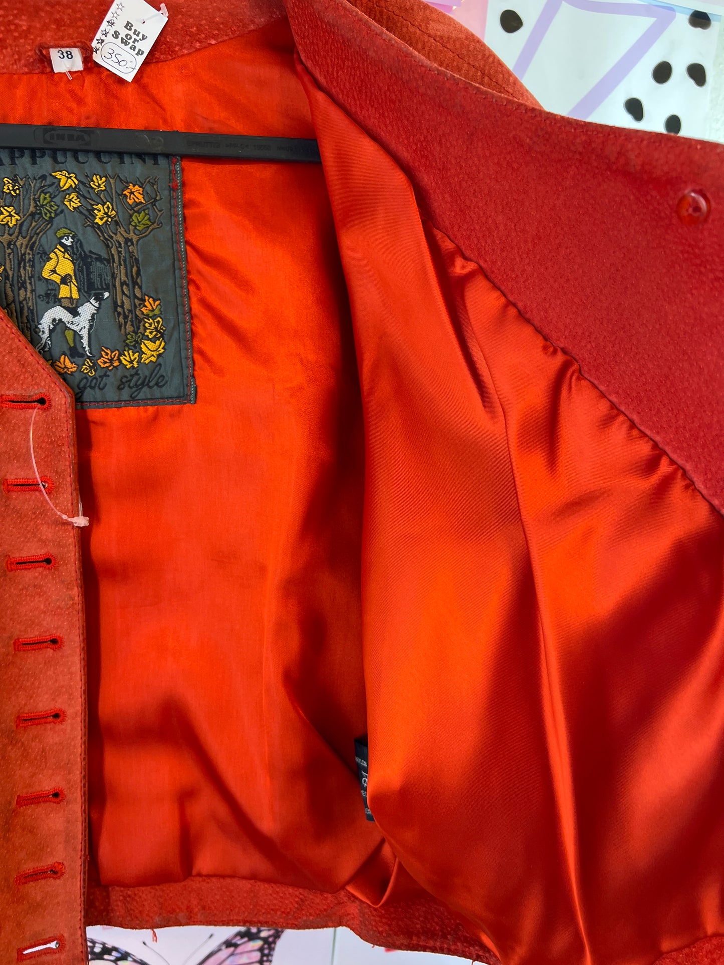 Orange leather jacket Cappuccini