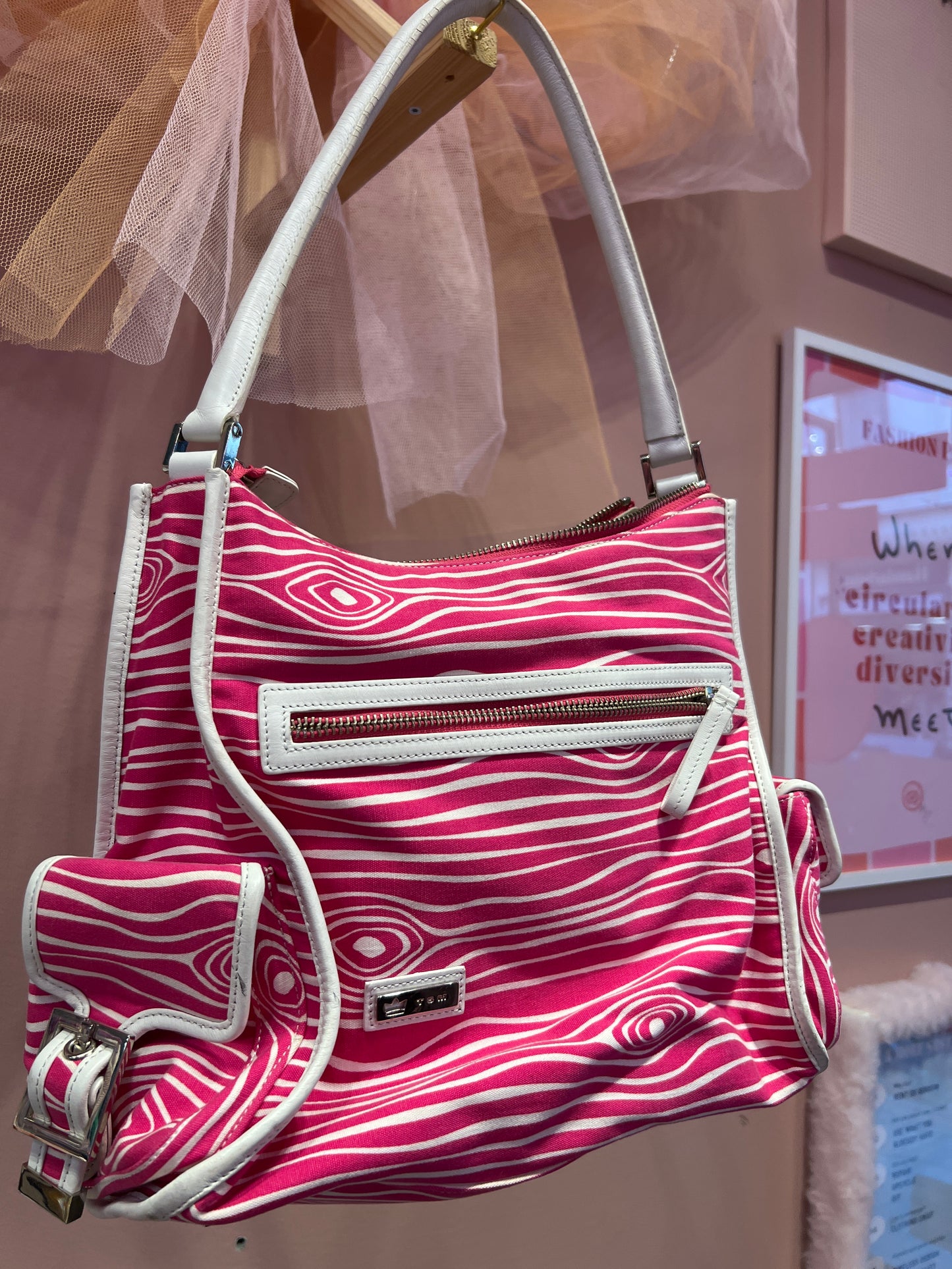 Pink canvas bag