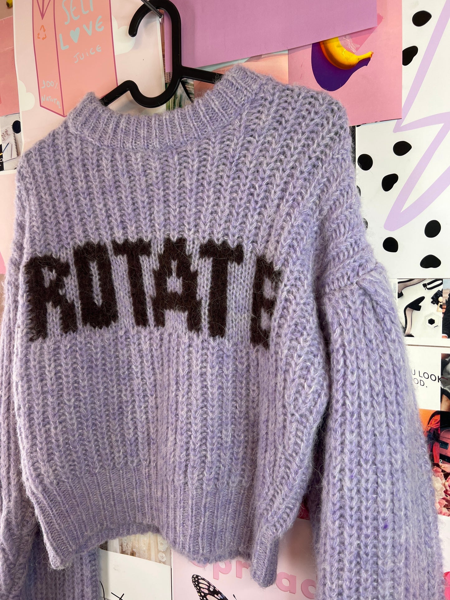 Purple Rotate alpaca mix sweater