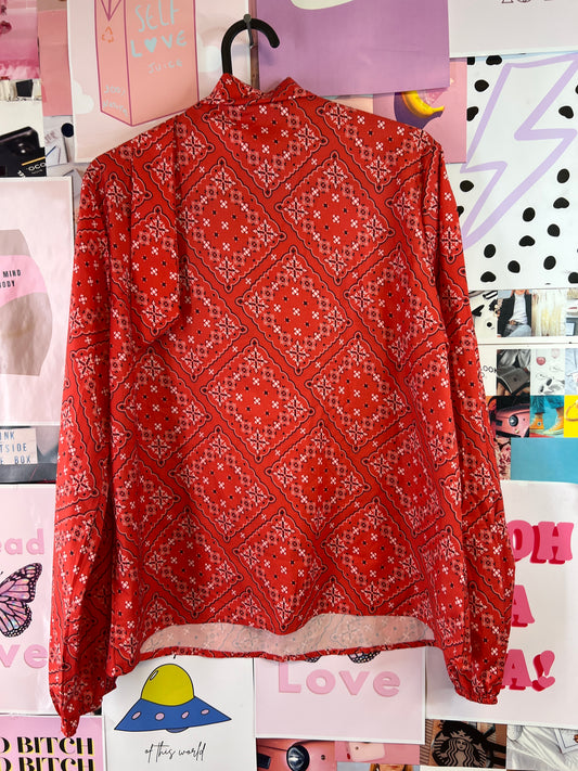 Cowgirl season red blouse