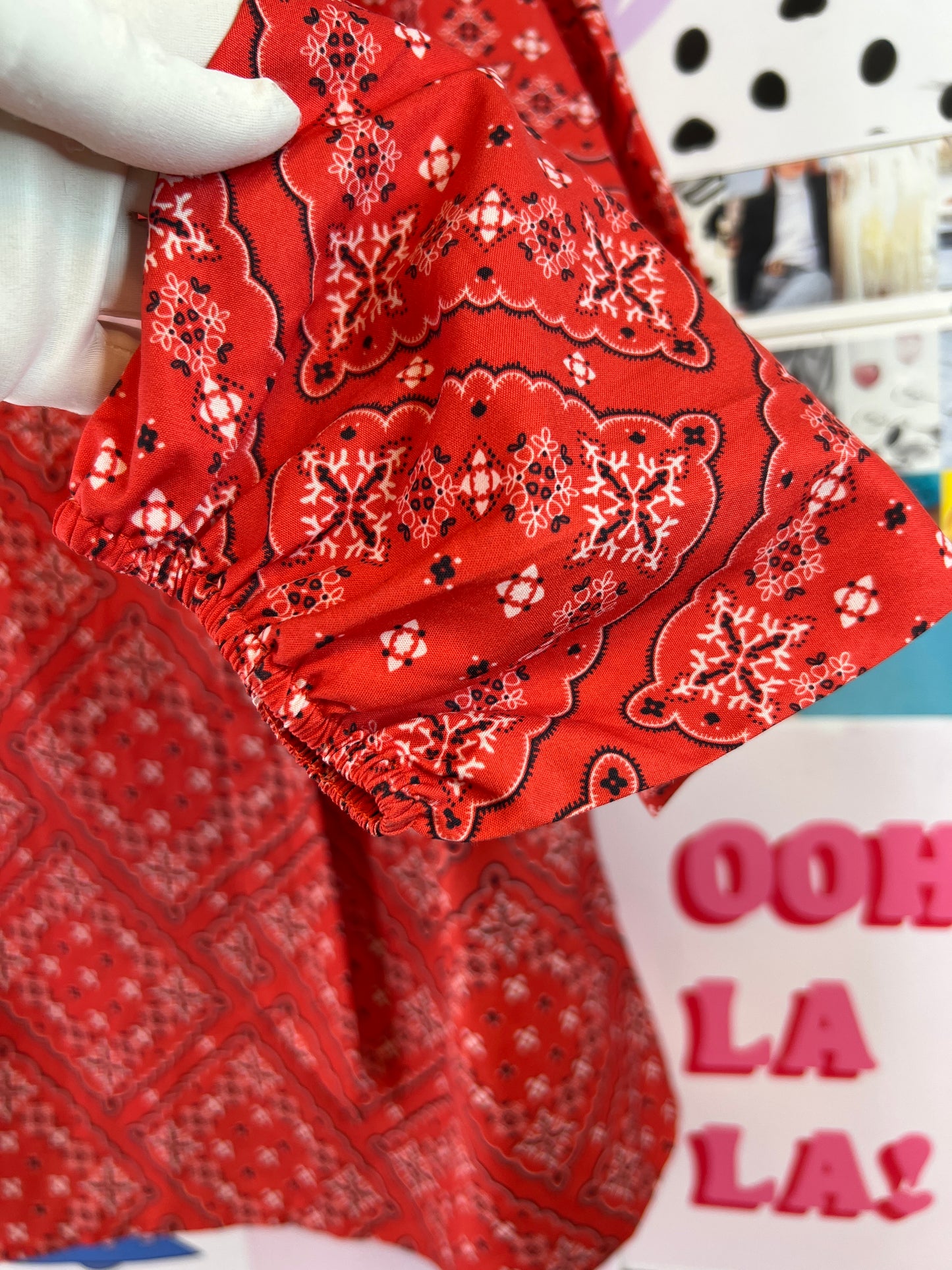 Cowgirl season red blouse