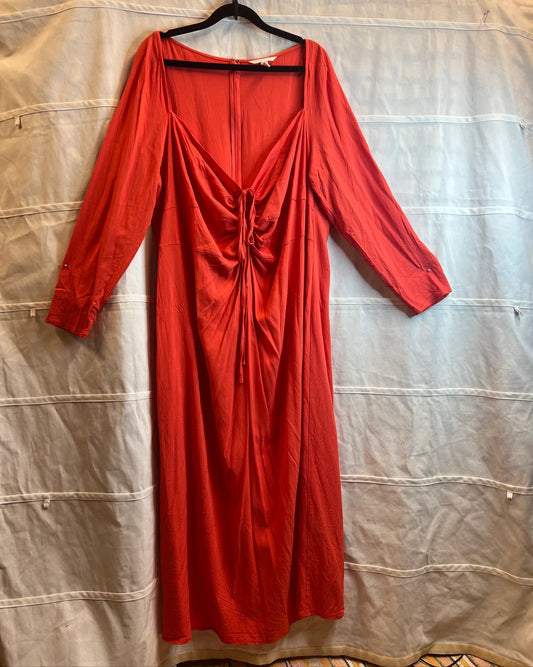 Red summer plus size dress