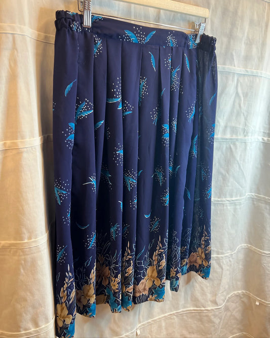 Blue skirt with pattern