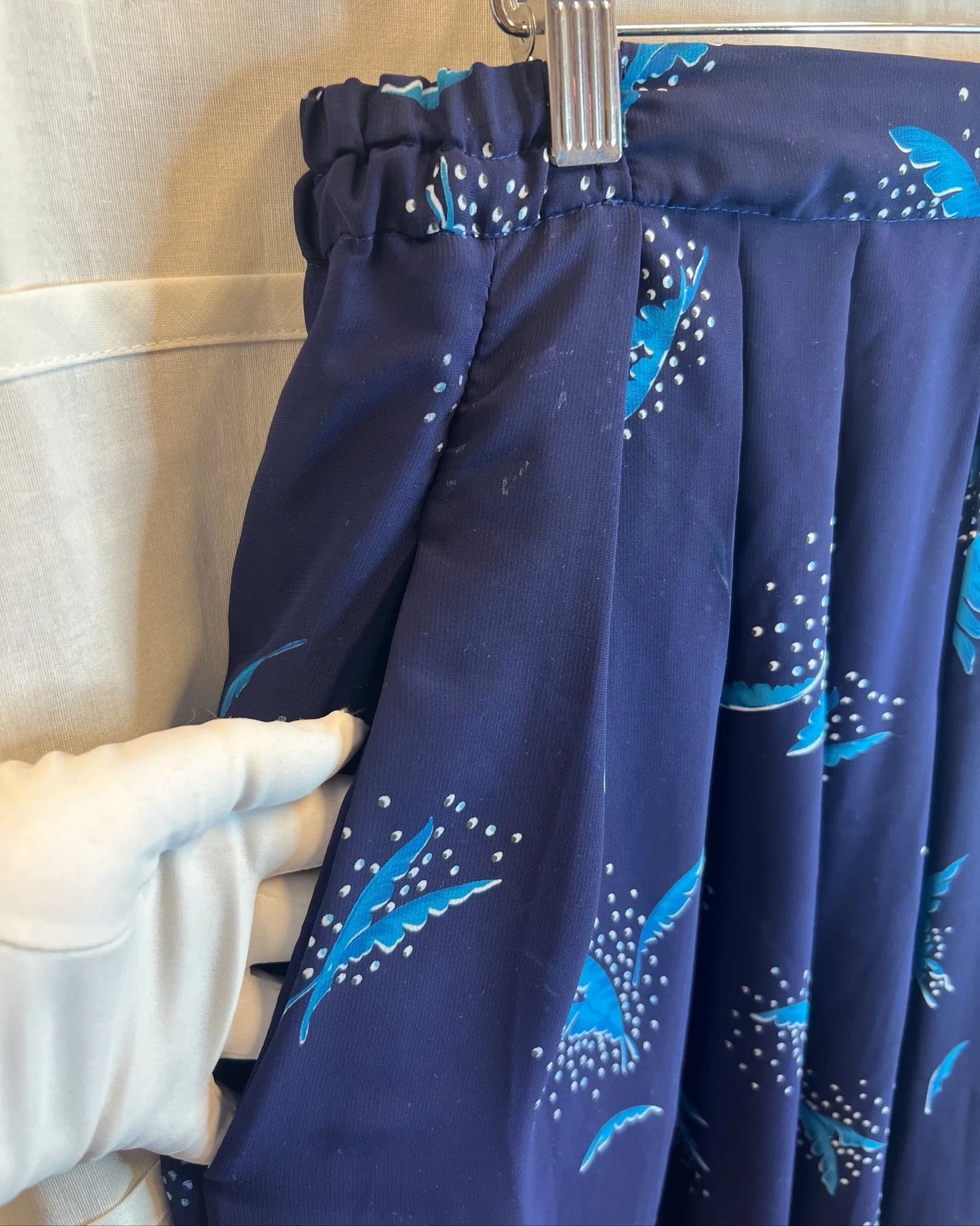 Blue skirt with pattern